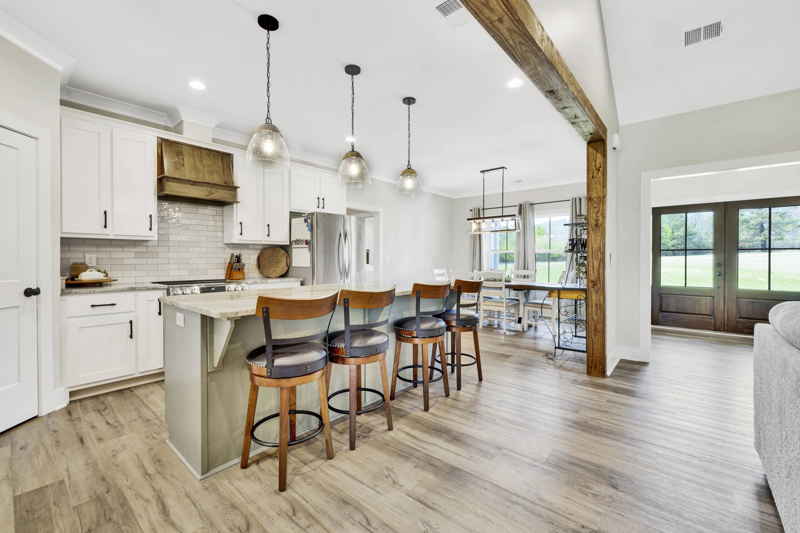 Interior beams and wood hoods